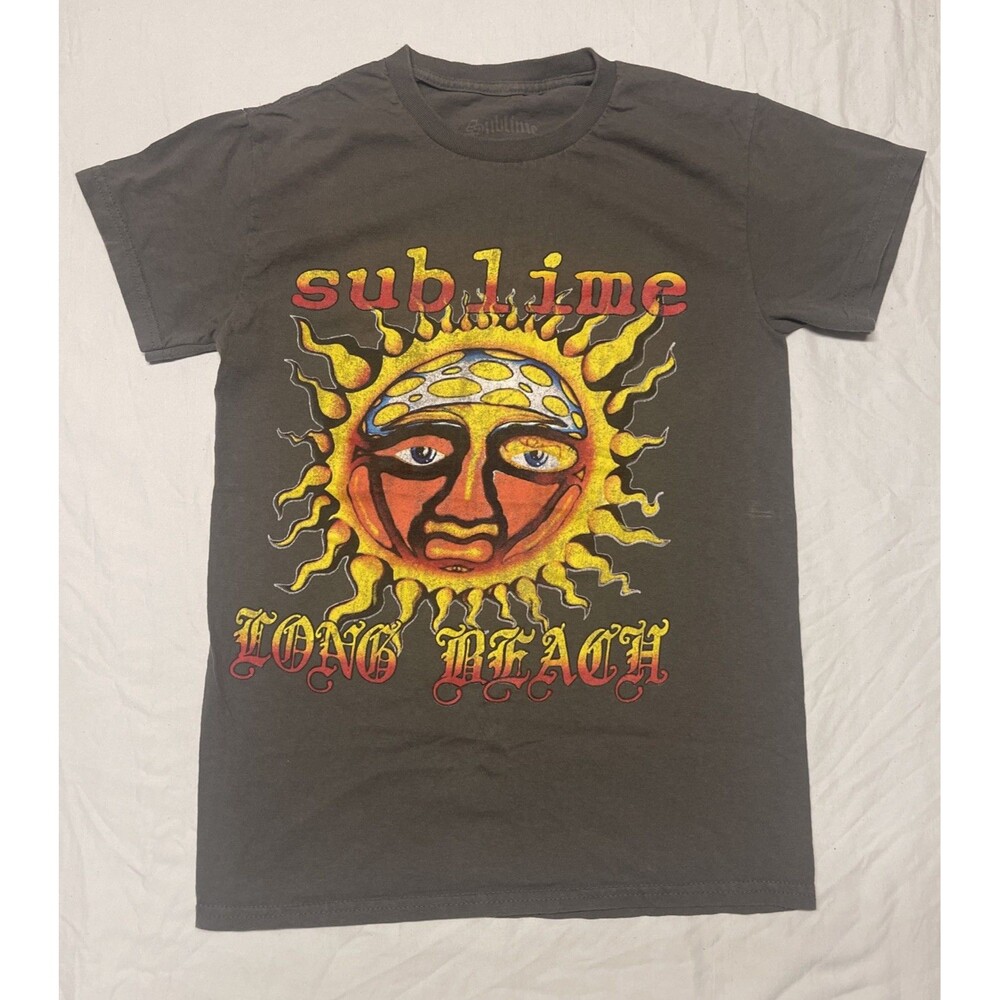 Sublime Long Beach Band Graphic Gray Cotton Short Sleeve Men's T-Shirt Small